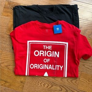 New!2 Men T-shirts Adidas Red and Black Graphic Tee Portland Republic of Beer